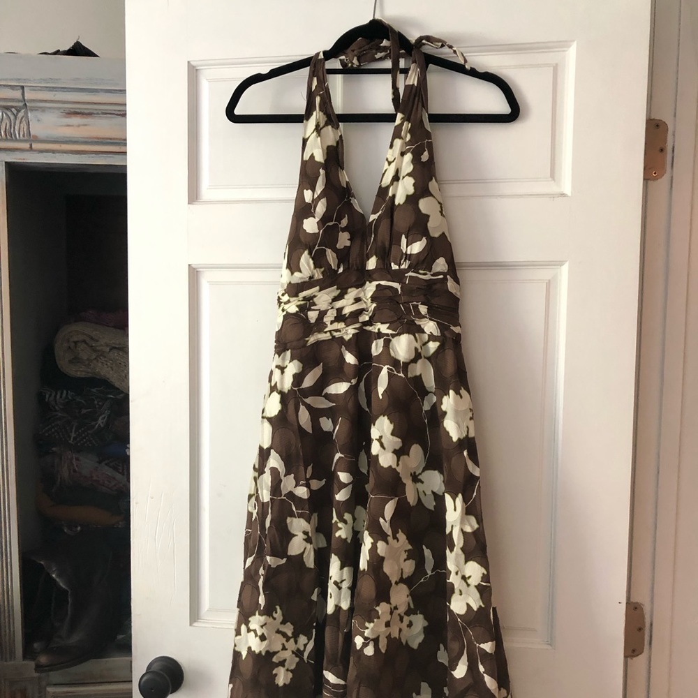 Brown halter dress
